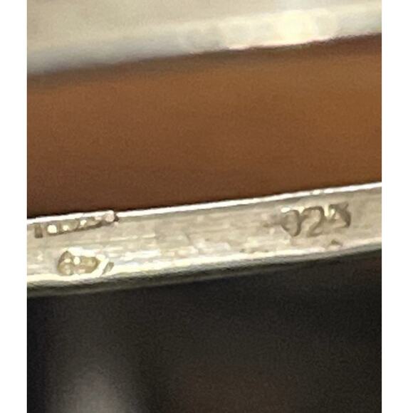 Vintage Alpaca Mexico Bangle Bracelet Red Abalone Small Hinged Letter S Pink Bla - Picture 10 of 15